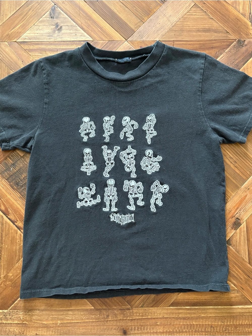 John Galt Brandy Melville black skeleton tshirt